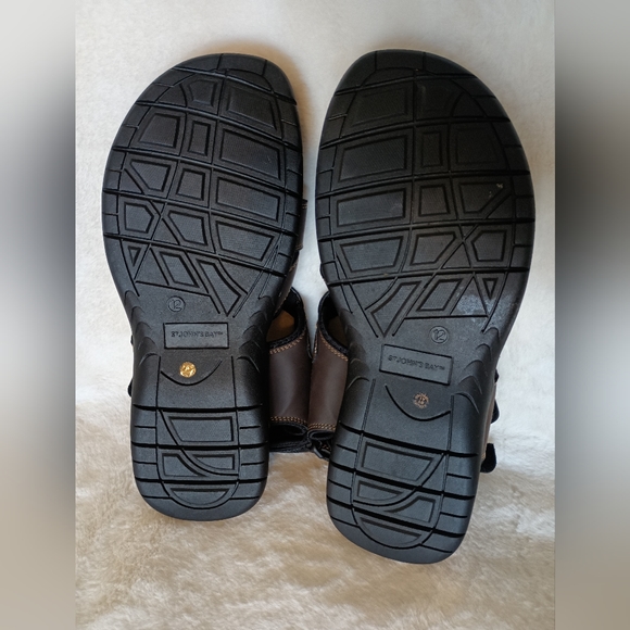 St John's Bay men's DRY+COOL memory foam sandals Brown size 12m - Picture 3 of 6